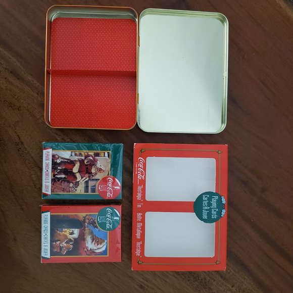 Coca Cola Christmas Santa 2 Sealed Card Decks with Collectible Tim 1995 Limited - Picture 5 of 7